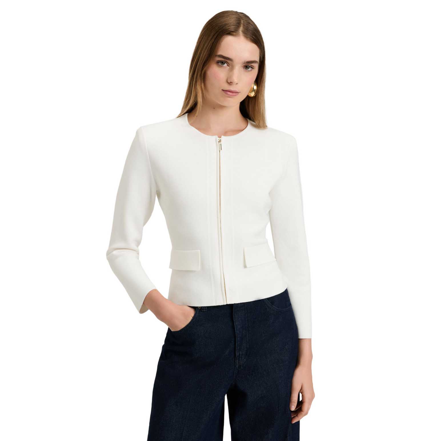 Veronika Maine Zip Front Milano Jacket